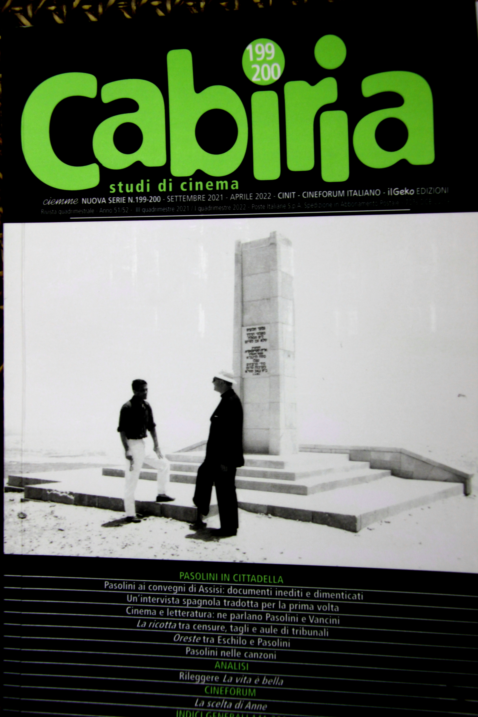 A Montecatini la presentazione del numero doppio di Cabiria dedicato a Pier Paolo Pasolini