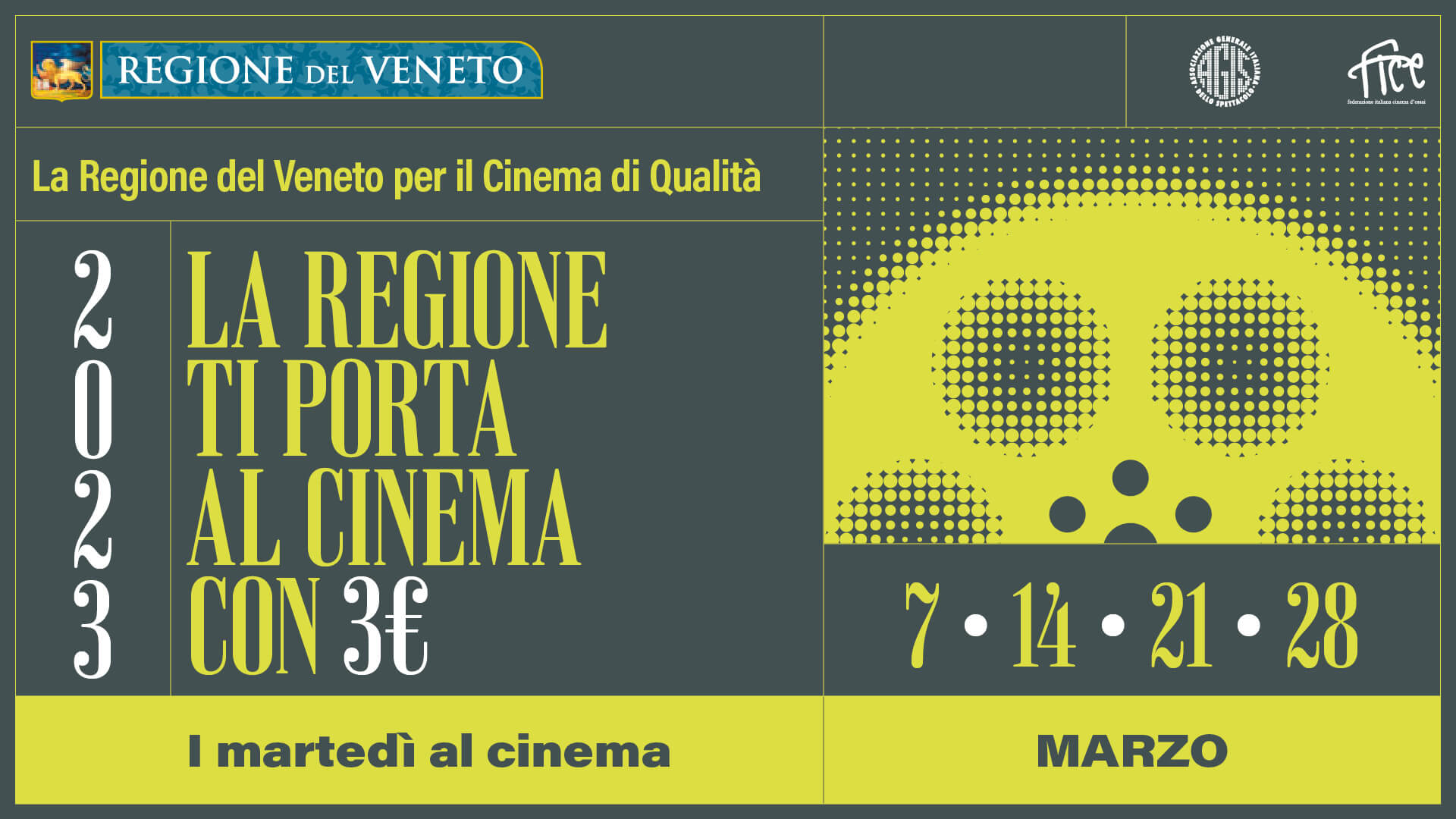 Tutte le sale in cui nel Veneto sino al 31 marzo si può andare al cinema a 3€