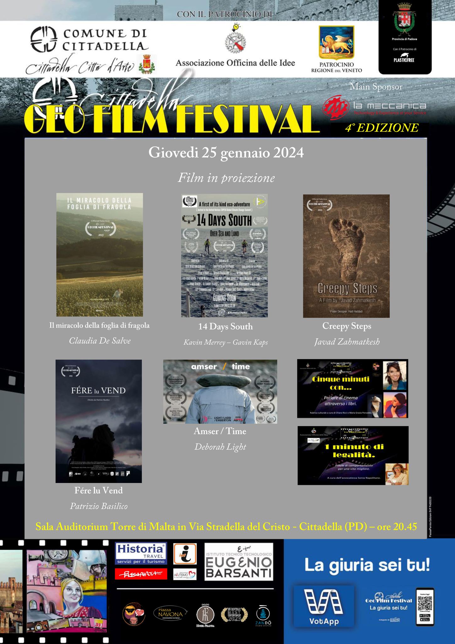 Cinque i film in concorso nella 5^ serata del CittadellaGeoFilmFestival